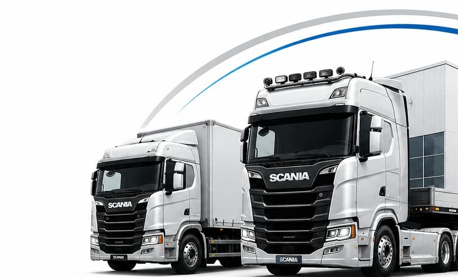 Svea Transport lastbilar utanför vår anläggning